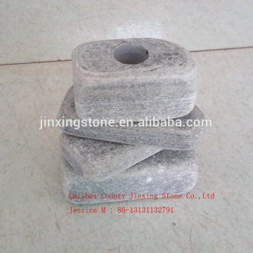 stacked stone candle holders /sticked votive pebble candle holder / stick pebble candle holder