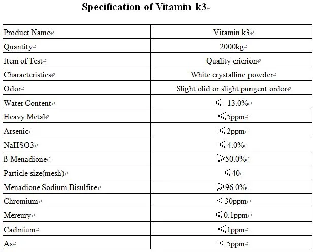 Feed Additive Raw Material Vitamin K3CAS: 58-27-5
