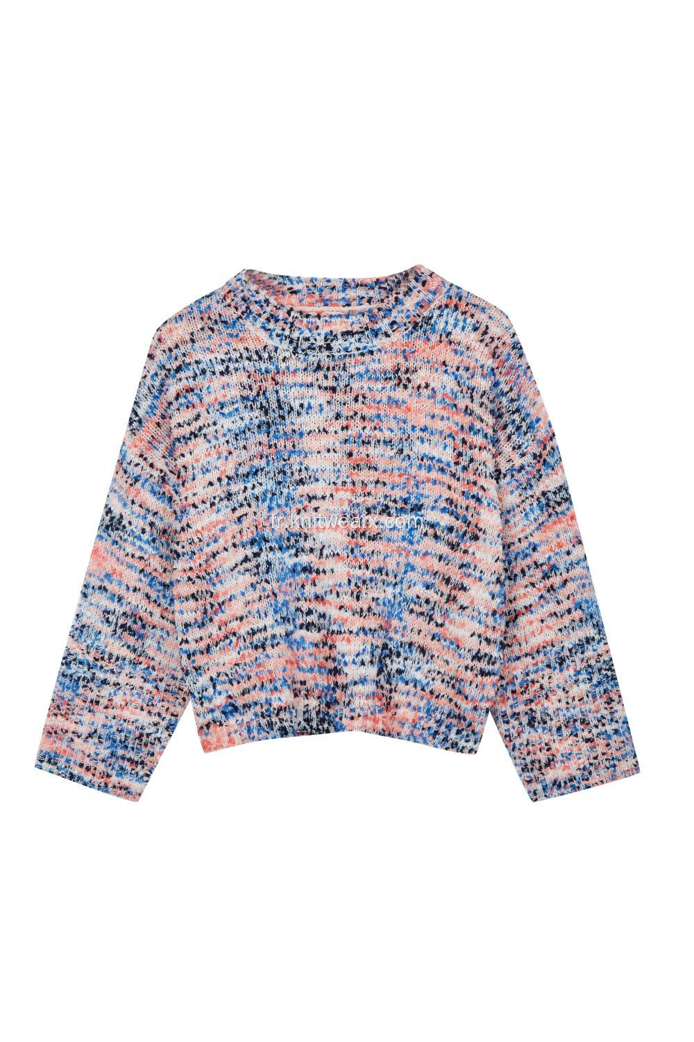 Pull à col rond en tricot coloré Neps Batwing pour femmes