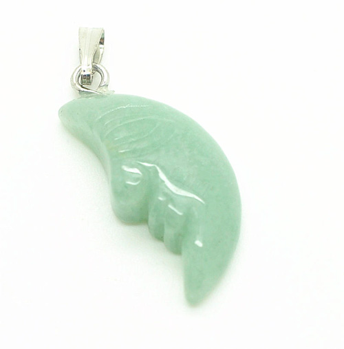 Pendentif Aventurine en forme de lune verte