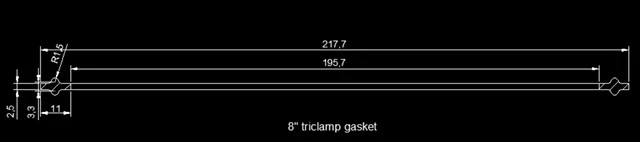 8 Inch Sanitary Tri Clamp Type Ferrule Silicone Gasket