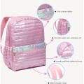 Customize Pink Special Quilted Puffer Backpack school bags for girls