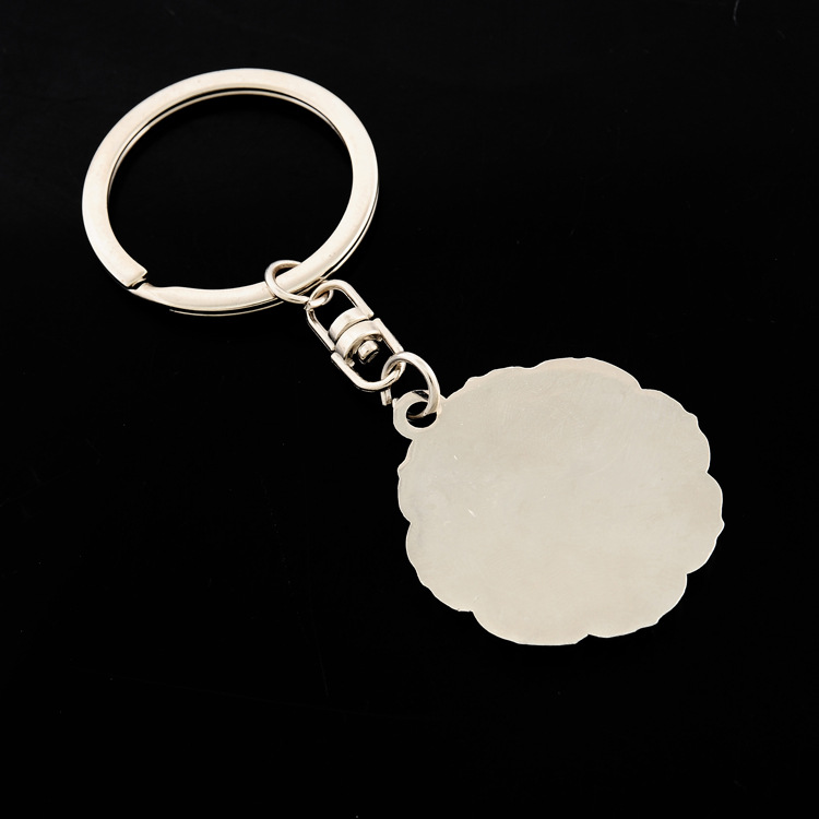 Wholesale Chinoiserie Metal Keychain Blue and White Porcelain Keychain Special Souvenir Gift