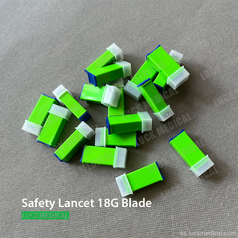 Safety Blood Lancet Blade Aguja 18G Diabetes