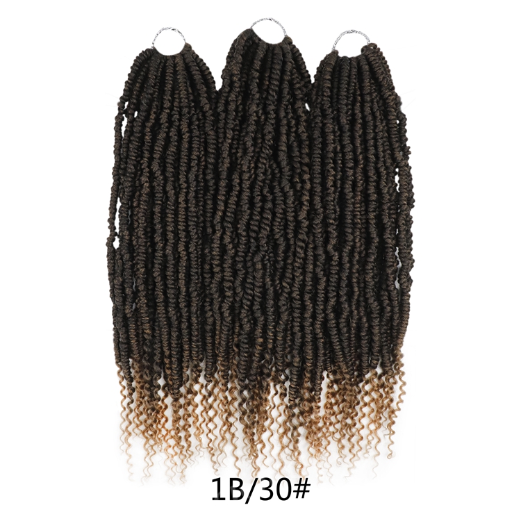 Vigorous Wholesale Fiber Hande Twist Wig Extension Short Darling Brown Pre Plucked Curly African Crochet Braid Hair