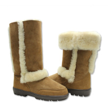 Comfortable women winter warm sheepskin boots with fur