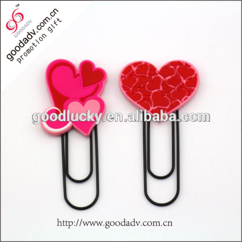 2014 Hot sell gift soft rubber bookmark clip