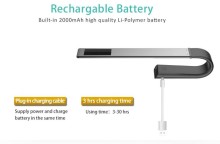 touch led battery operated table lamp dimmable USB rechargeable eye protection foldable 3 lighting modes and 6-level dimmer