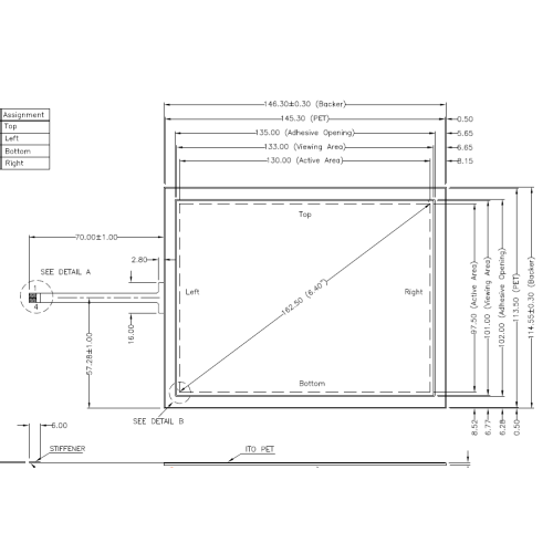 6,4 inç AMT 4-telli Dirençli Dokunmatik Panel 9525