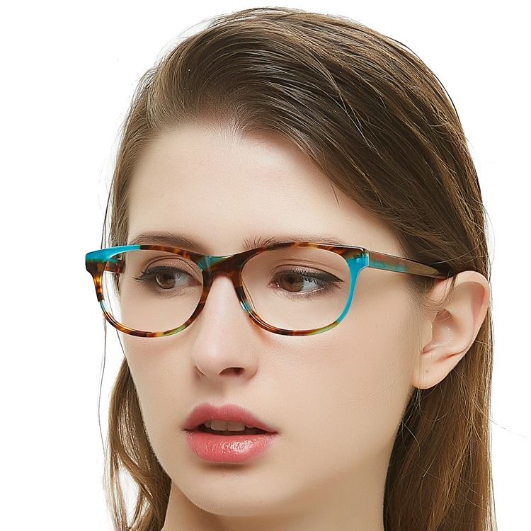 high quality patchwork optical frame women laminated eye glasses