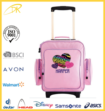 Pink cute troley bag for girls, cute lady small trolley bag