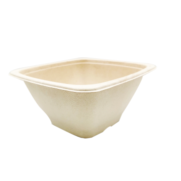 Degradable Disposable Sugarcane Pulp 42oz Square Bowl