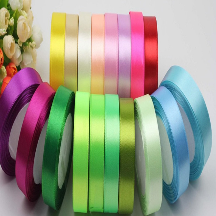 Brand Name Ribbons Silk 100% Polyester Satin Ribbon Custom Logo Printed for craft