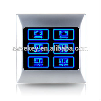 Touch panel control for curtain with infrared remote control