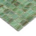 Líneas de oro Mosaico de pared de superficie de cristal verde