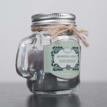 Lily Essential Oil Scented Candle in Mason Jar
