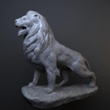 Hand carved animals sculpture life size polishing stone lion statue for garden decoration