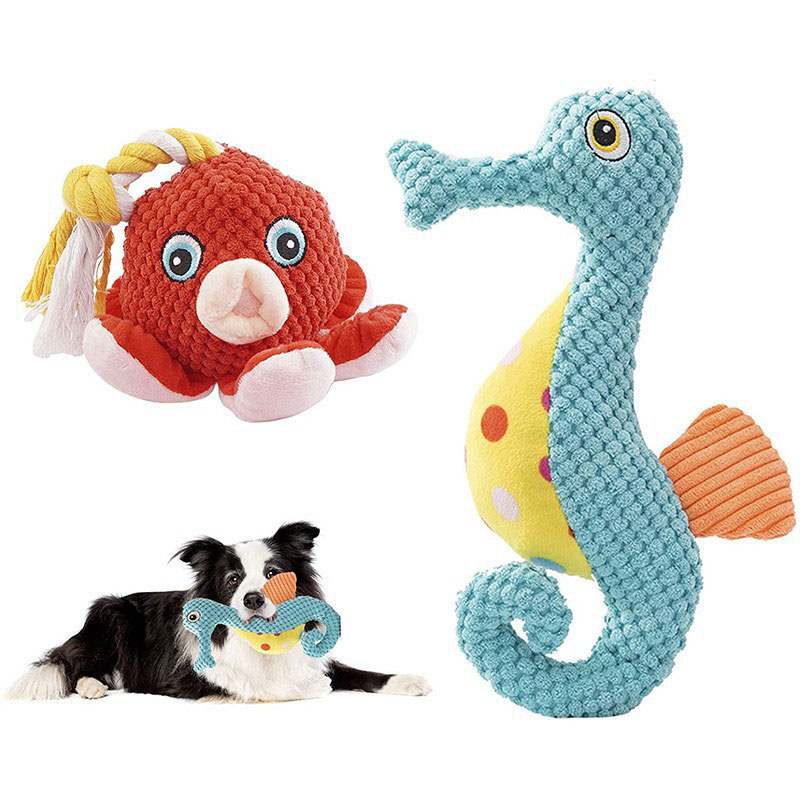 Plush Pet Chew Toy Sea Hourse