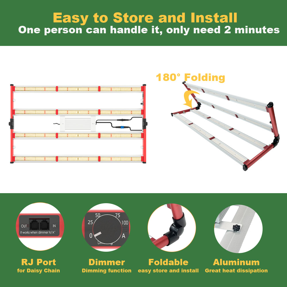 수율 증가 400W 접이식 LED 성장 조명