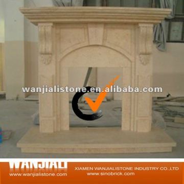 stone carved fireplace