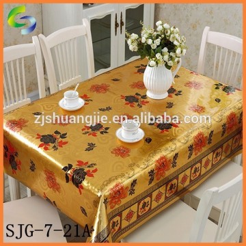 luxury gold printed pvc tablecloths for household