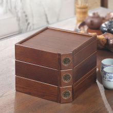 Solid Wood Tea Storage Can - Moisture-proof Pu Erh Cake Cabinet with Multi-layer Drawers