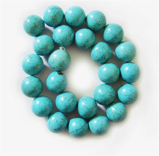 Perles rondes turquoise 16MM