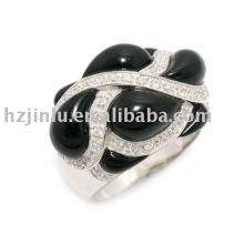 925 sterling silver ring, silvery ring with agate