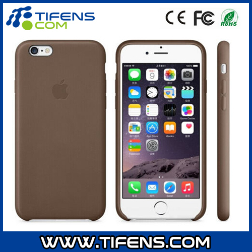 Asli kulit telepon Case Cover untuk Apple iPhone 6 Brown berkualitas tinggi kasus