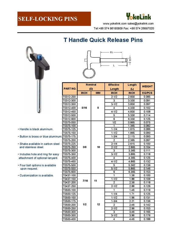 T Handle Quick Release Pins Catalogue__2 T Handle Quick Release Pins Catalogue__2