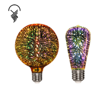 ST64 G80 G95 3D Firework Bulb Light - Home Decoration