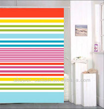 2013new fabric yellow stipe printed shower curtain