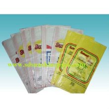 laminated woven rice PP bag with multilcolor printing