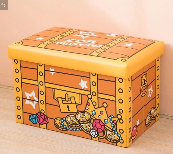 Cartoon Style Space Saving Stool Pouf Ottomans Ottoman Storage Box