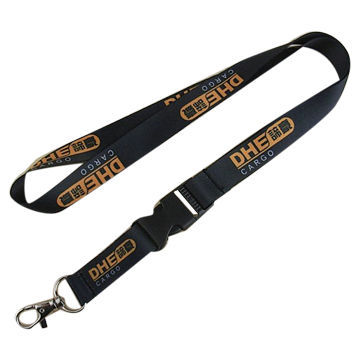 Promotional Stretch Polyester Lanyard, Washable, Recyclable, OEM Orders are Accepted