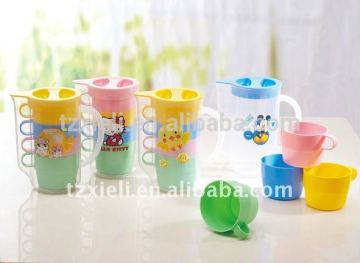 Colorful units cup and pitcher,plastic pitcher and coffee cup
