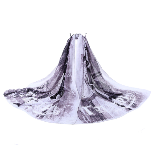 Motor Printed Twill Oblong Big Women Viscose Scarf