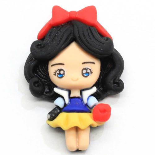 32mm Kawaii simulación arcilla polimérica muñeca espalda plana princesa resina cabujones para bricolaje pelo arco teléfono decoración álbum de recortes