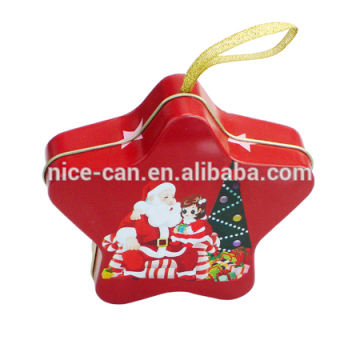 Nice beautiful Lovely Christmas Tree Decoration Star Shaped Gift Tin Boxes