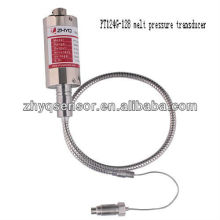 Factory supply melt pressure transducer for space restricted installations