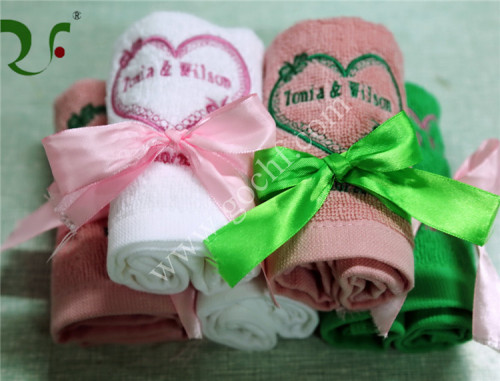 100% cotton wedding embroidery logo gift towel