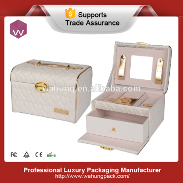 jewellery box leather , luxury leather jewelry box (WH-3175)