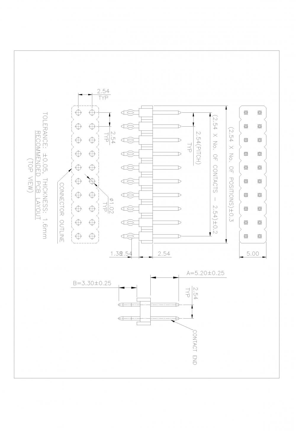 Phes13 Xxd 2 54mm Pin Header Straight Dual Row Press Fit Type Jpg