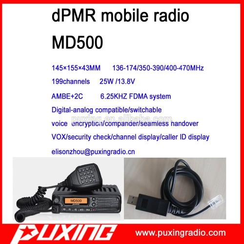 dPMR radio móvil PUXING DM500 6.25KHZ sistema FDMA 32 bits de cifrado de voz