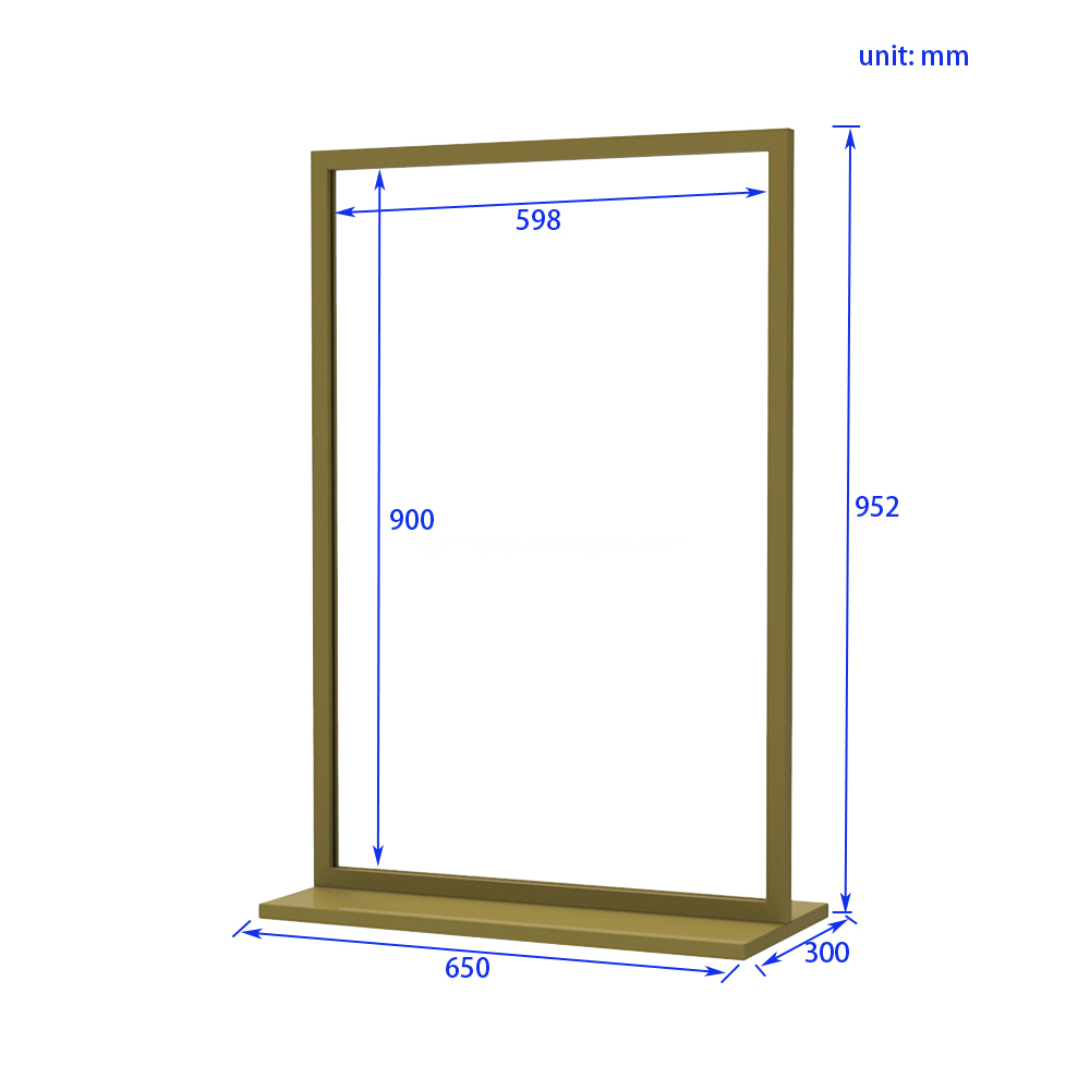 SSDT0008 Square Frame Double Sides Floor Display Size