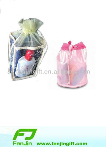 Eco-friendly transparent pvc drawstring bags