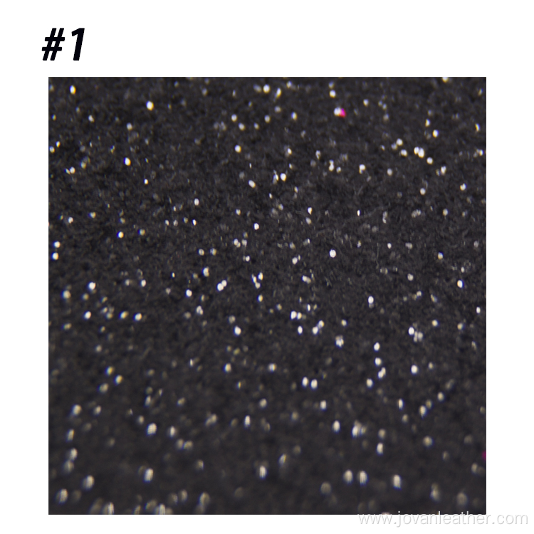 OEM Smooth chunky glitter PU faux leather fabrics