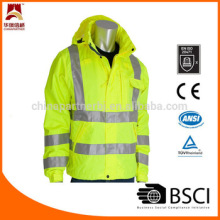 Class 3 heavy duty waterproof safety reflective rain jackets