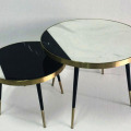 round marble sofa edge side table combination