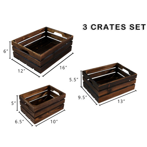 Wooden Storage Fruit Vegetables Wood Crate for Crafts